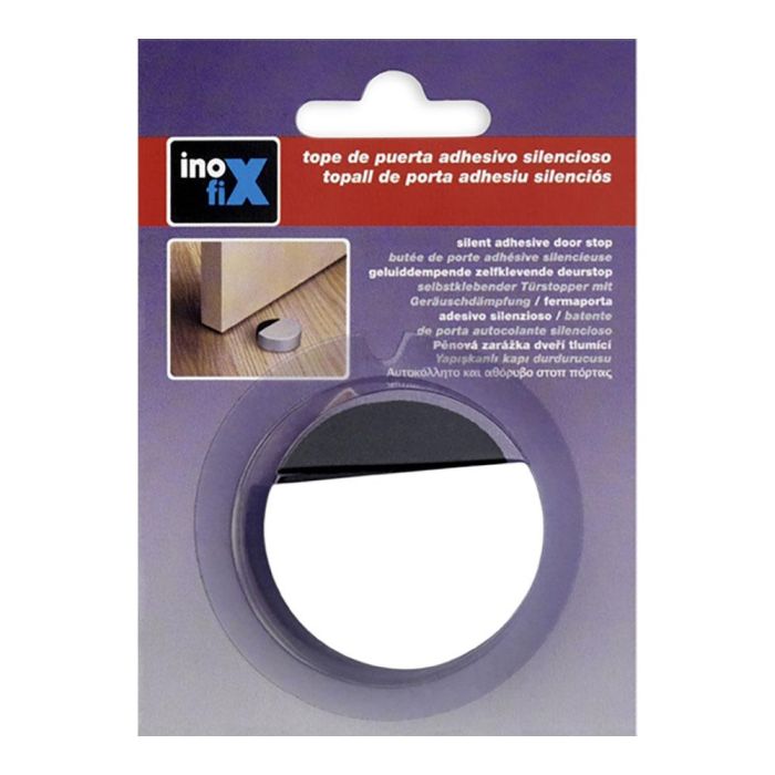 Inofix Tope adhesivo silencioso blanco para puertas de interior, PVC + espuma amortiguadora, 14 x 47 x 47 mm 1 Inofix Tope adhesivo silencioso blanco para puertas de interior, PVC + espuma amortiguadora, 14 x 47 x 47 mm 1