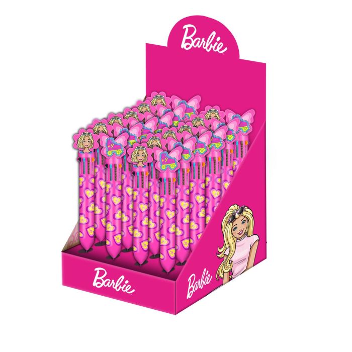 Barbie Expositor Artículos Escritura 24 Unidades Mix Tema Barbie Rosa PP/ABS 20x15x31cm