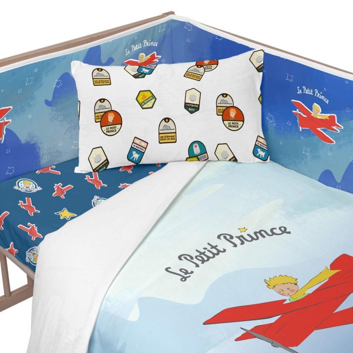 Protector de Cuna HappyFriday Le Petit Prince Son avion Multicolor 210 x 40 cm 2