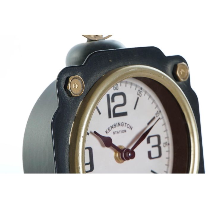 DKD Home Decor Reloj de Sobremesa Vintage Negro Dorado - Hierro y Cristal - 32 cm Alto, 15.5 cm Ancho, 8.5 cm Profundo 1 DKD Home Decor Reloj de Sobremesa Vintage Negro Dorado - Hierro y Cristal - 32 cm Alto, 15.5 cm Ancho, 8.5 cm Profundo 1
