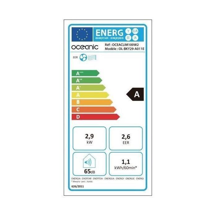 Climatizador portátil monobloc - OCEANIC - 2930W - 10000 BTU - Programable - Clase energética A 3 Climatizador portátil monobloc - OCEANIC - 2930W - 10000 BTU - Programable - Clase energética A 3