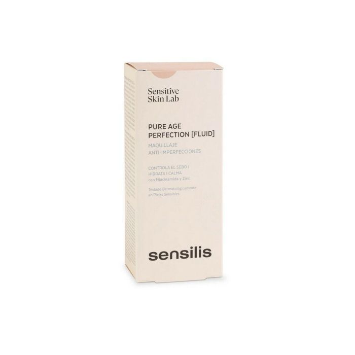 Sensilis Pure Age Perfection Tono #02 Sand Base de Maquillaje Anti-Imperfecciones Alta Cobertura Control Sebo Piel Mixta-Grasa 30 ml 1