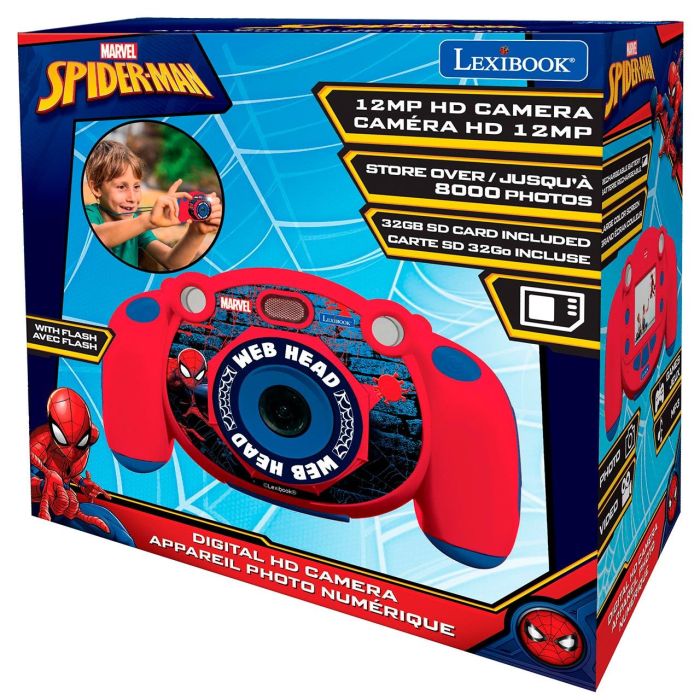 Lexibook Cámara Digital Spiderman DJ080SP HD 1080p 12MP con Marcos de Spiderman 2