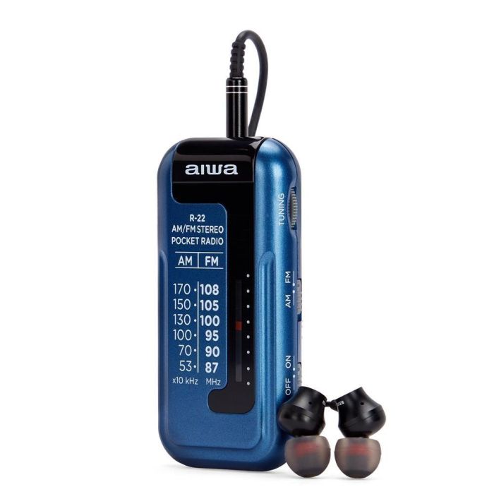 Radio Portátil Aiwa R-22BL/ con Batería/ a Pilas/ Azul Radio Portátil Aiwa R-22BL/ con Batería/ a Pilas/ Azul