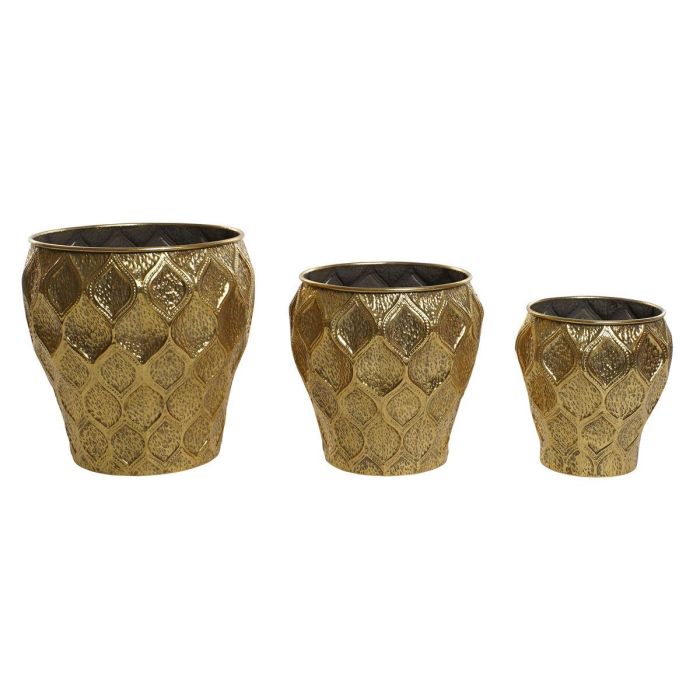 Macetero Moderno DKD Home Decor Dorado 41 x 41.5 x 41 cm Set de 3