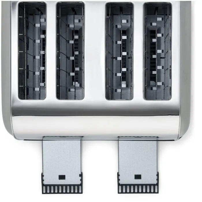 Livoo DOD197 Tostadora de 4 Rebanadas, 1700 W, Acero Inoxidable, 2 Termostatos Independientes con 7 Niveles