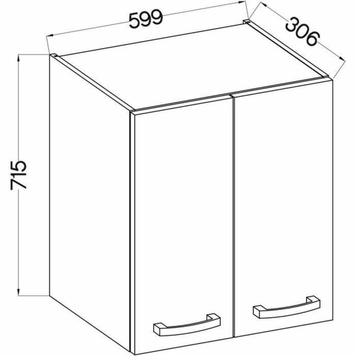 Armario alto con puertas batientes - Gris mate - L 60 cm x P 31,6 x H 72 cm - LASSEN 3 Armario alto con puertas batientes - Gris mate - L 60 cm x P 31,6 x H 72 cm - LASSEN 3