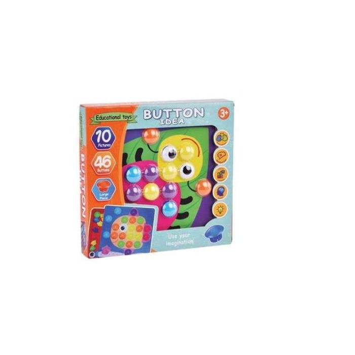 Juego educativo mosaico botones con 10 plantillas y 46 botones