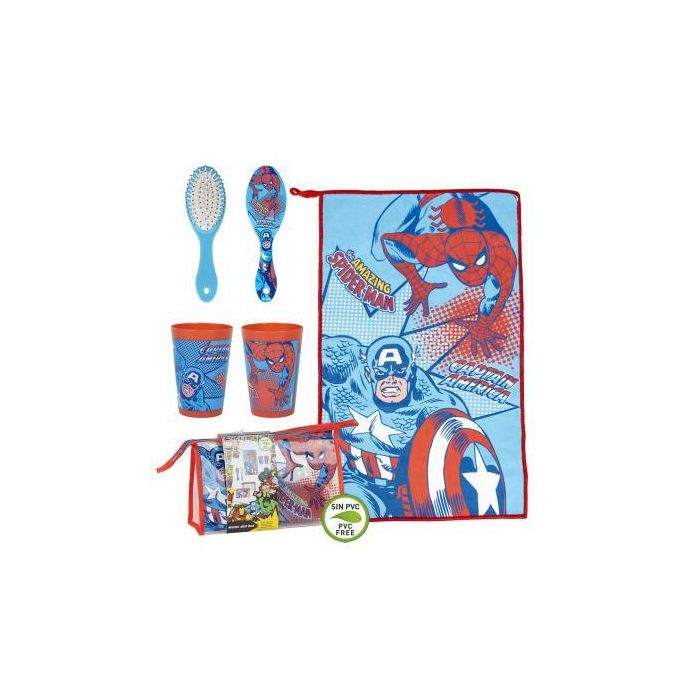 Set de Aseo Infantil para Viaje The Avengers Azul 23 x 15 x 8 cm 4 Piezas