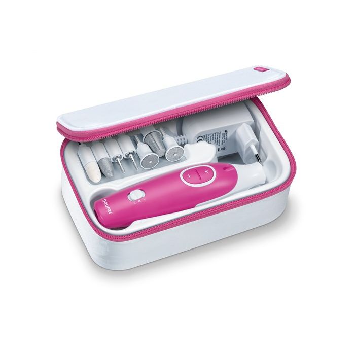 Beurer MP-44 Set de Manicura y Pedicura Profesional con Luz LED y 7 Accesorios