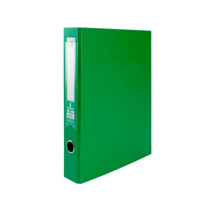 Carpeta De 2 Anillas 40 mm Mixt As Liderpapel Folio Forrado Papercoat Con Ollao Y Tarjetero Compresor Plastico Verde 1