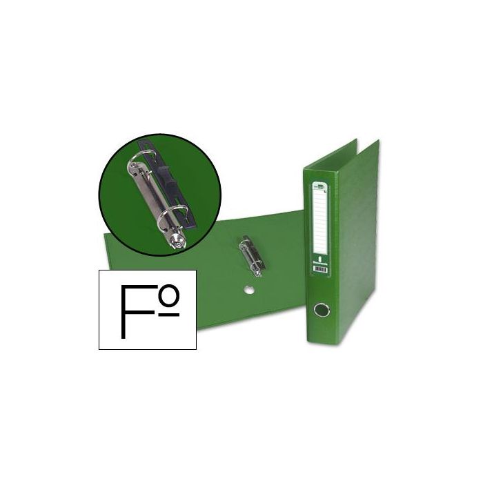 Liderpapel Carpeta 2 Anillas 40mm Folio Cartón Forrado Paper Coat Ollao Tarjetero Color Verde