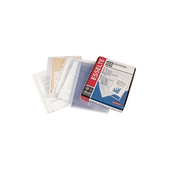 Esselte Funda Portadocumentos Multitaladro-16 Pvc Liso C-Refuerzo Folio 80 Micras Caja -100U-