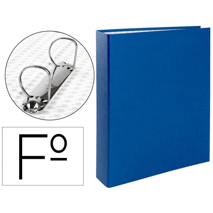 Carpeta De 2 Anillas 40 mm Mixtas Liderpapel Folio Carton Forrado Paper Coat Plastico Azul