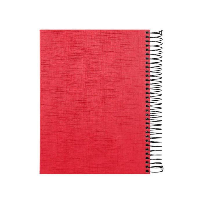Cuaderno Espiral Liderpapel A5 Micro Papercoat Tapa Forrada 140H 75 gr Cuadro5 mm 5 Bandas 6 Taladros Rojo 1