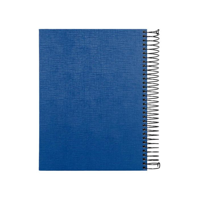 Cuaderno Espiral Liderpapel A5 Micro Papercoat Tapa Forrada 140H 75 gr Cuadro5 mm 5 Bandas 6 Taladros Azul 1