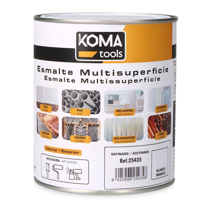 Esmalte multisuperficies blanco satinado 750 ml koma tools