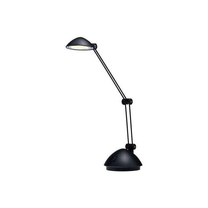 Archivo 2000 lámpara led sobremesa doble brazo articulado luz blanca cálida 130x340x220mm negra metalizada
