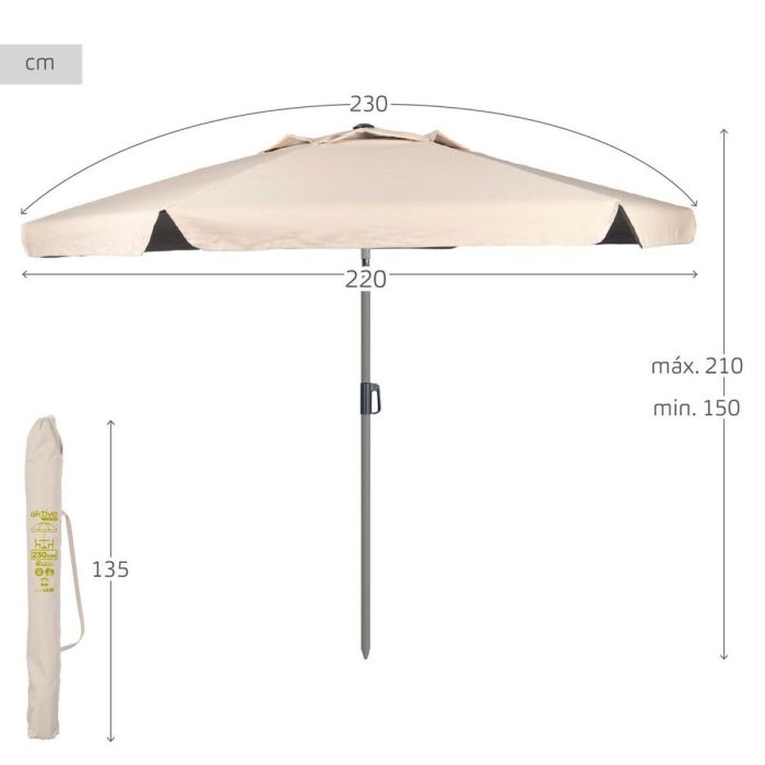 Sombrilla Aktive 230 x 210 x 230 cm (2 Unidades) 3
