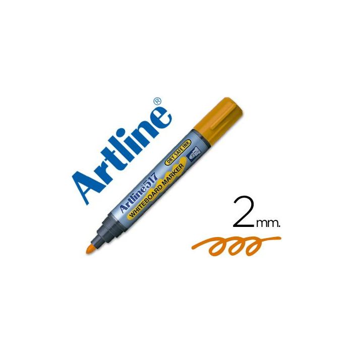 Rotulador Artline Pizarra Ek-517 Naranja Punta Redonda 2 mm Tinta De Bajo Olor 12 unidades