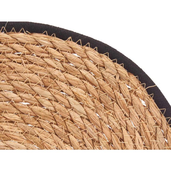 Salvamantel Esparto Borde Tela Negro 35Cm Kinvara (24 Unidades) 3 Salvamantel Esparto Borde Tela Negro 35Cm Kinvara (24 Unidades) 3