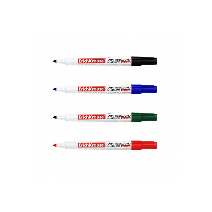 Blister 4 Marcadores de Pizarra W-500, Colores: Negro, Azul, Rojo, Verde ERICH KRAUSE 12849 1