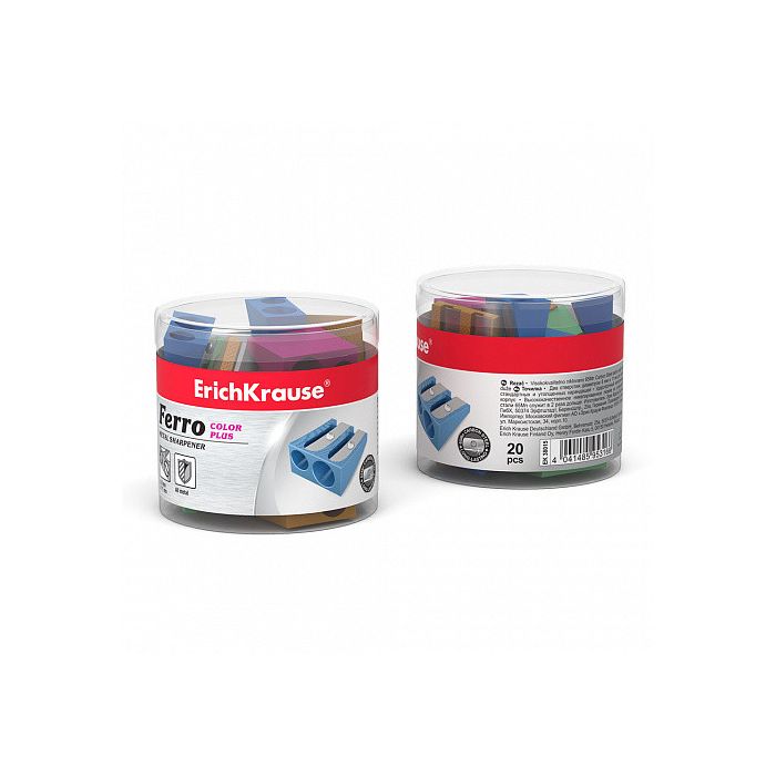 Sacapuntas de Aluminio Doble Ferro Color Plus, Color: Surtido ERICH KRAUSE 38015 3