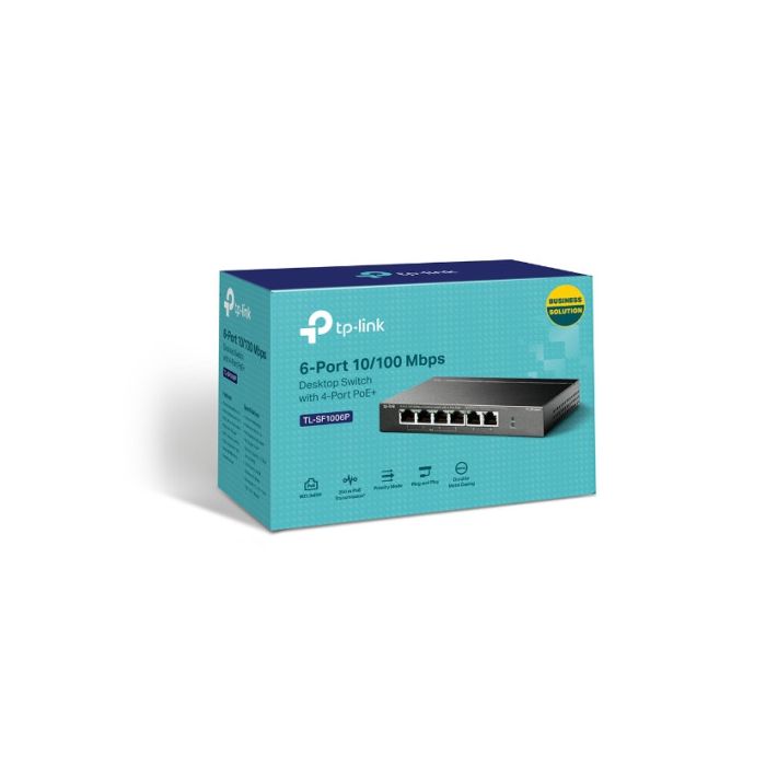TP-Link TL-SF1006P switch No administrado Fast Ethernet (10/100) Energía sobre Ethernet (PoE) Negro 2