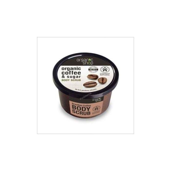 ORGANIC SHOP Exfoliante Corporal Suavizante de Café, con Azúcar Natural y Aceite Orgánico, Piel Delicadamente Suave, 250 ml