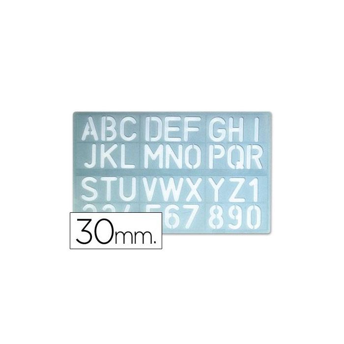 Plantilla Liderpapel Rotulacion 1600 Letras Y Numeros 30 mm