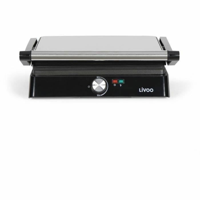 Livoo Parrilla para Carnes y Paninis DOC223 2200W 2 Placas Antiadherente Superficie 29x23 cm Luces Indicadoras 3