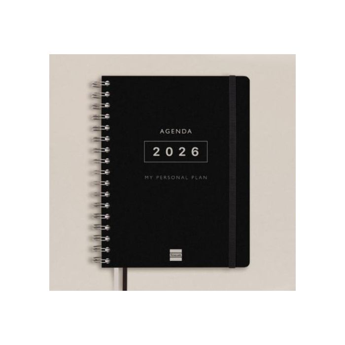 Finocam Agenda Tempus Espiral Doble 16 Meses 2025-2026, Tapa Extradura Negro, Cierre con Goma 2 Finocam Agenda Tempus Espiral Doble 16 Meses 2025-2026, Tapa Extradura Negro, Cierre con Goma 2