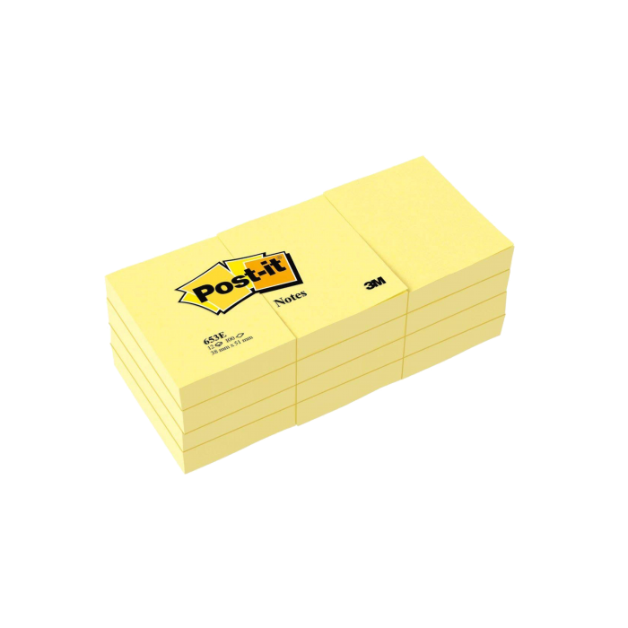 Post-It Blocs notas 653 canary yellow 38x51 -pack 12-