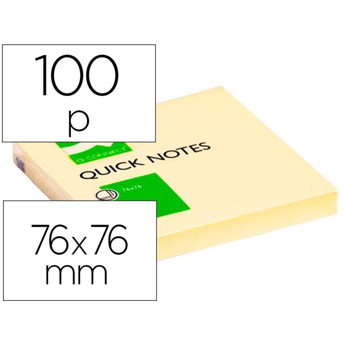 Bloc De Notas Adhesivas Quita Y Pon Q-Connect 76x76 mm Con 100 Hojas 12 unidades