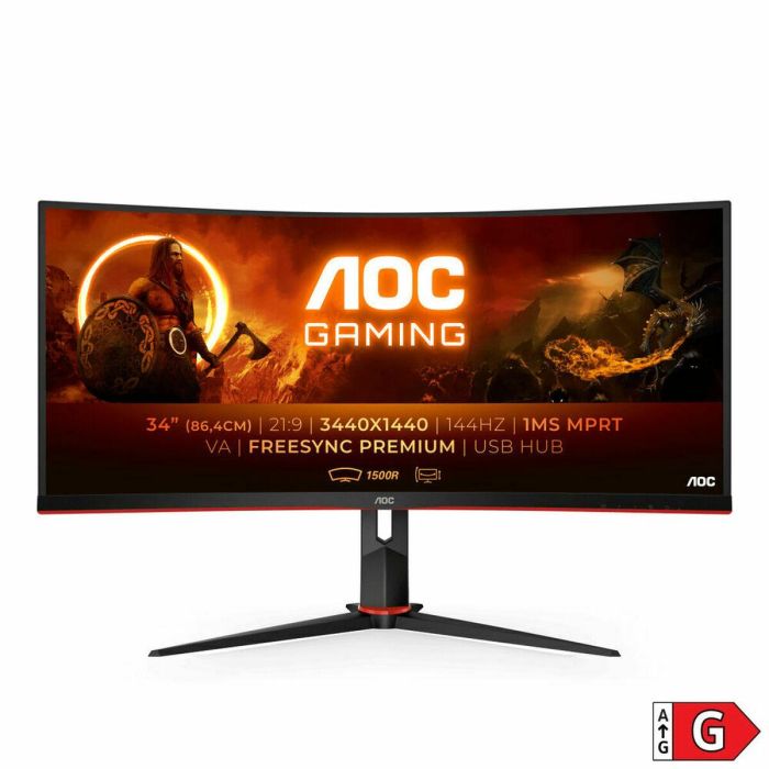 Monitor AOC CU34G2X/BK LFD 34" LED VA AMD FreeSync Flicker free 144 Hz 50-60 Hz 34" 3