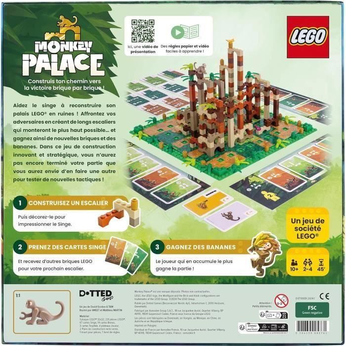 Lego Monkey Palace - Asmodee - ¡Construye tu camino hacia la victoria ladrillo a ladrillo! - 10 años y más - 2 a 4 jugadores - 45 min 2 Lego Monkey Palace - Asmodee - ¡Construye tu camino hacia la victoria ladrillo a ladrillo! - 10 años y más - 2 a 4 jugadores - 45 min 2