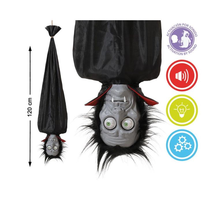 Figura Vampiro 120 cm Con Luz Sonido Y Movimiento Decoración Terrorífica Halloween