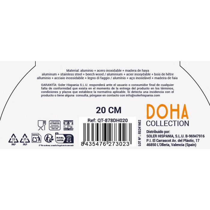Sartén de aluminio forjado 20 cm Full Doha Quttin - Inde (6 Unidades) 7