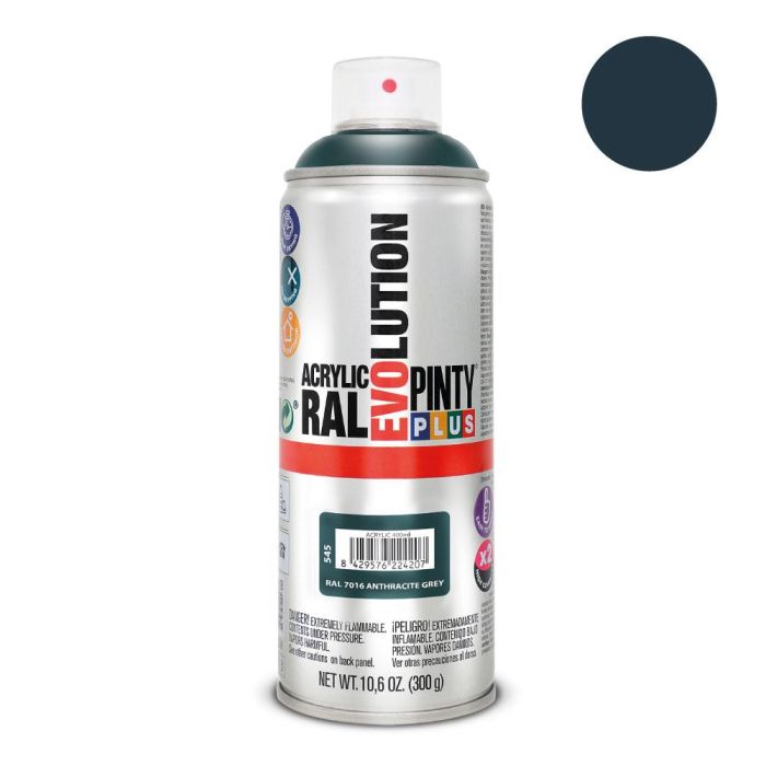 Pinty Plus Pintura Acrílica Spray Ral 7016 Anthracite Grey Evolution 520 cc (300 g)