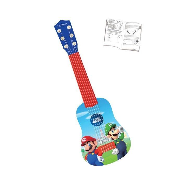 Lexibook Mi primera guitarra de juguete infantil Super Mario 53 cm 6 cuerdas con guía de aprendizaje para niños +3 años 2