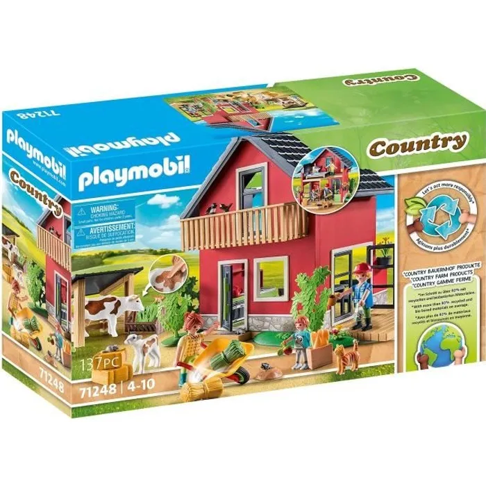 Playmobil Casa de Campo Amueblada con Zona de Estar y Dormir, Carretilla y Vaca Country 0 Playmobil Casa de Campo Amueblada con Zona de Estar y Dormir, Carretilla y Vaca Country 0