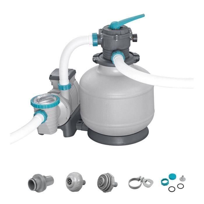 Bomba de filtración de arena para piscinas de hasta 66 m³ - Bestway - 11.355 L/h - Con prefiltro Bomba de filtración de arena para piscinas de hasta 66 m³ - Bestway - 11.355 L/h - Con prefiltro