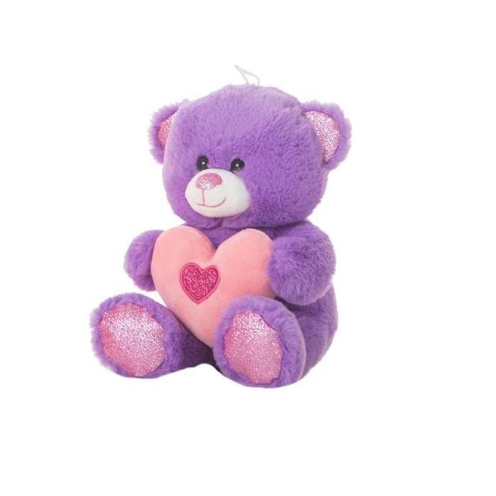 Peluche oso purpura c/corazón 16cm._3 stdos. 2