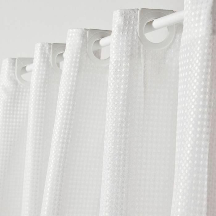 Today Cortina de ducha UTILITY con diseño de gofres - Blanca - Poliéster - 180 x 200 cm - 12 ganchos - TOD3574641275525 2