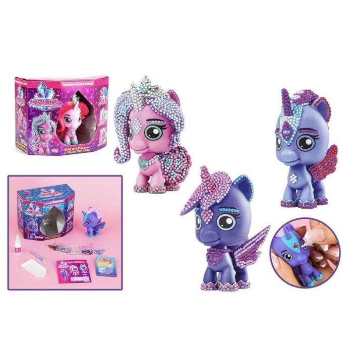 Bandai Unicornio Crystalverse Classic para Cristalizar, Incluye 1500 Cristales, Pegamento, Aplicador y Manual, Surtidos Edad 6+ 11