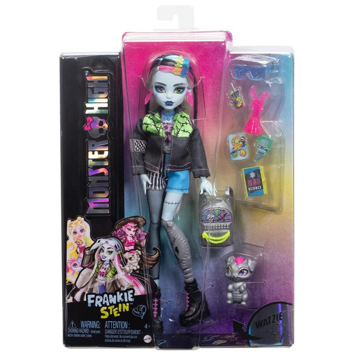 Monster High Hxh73 Muñeca Frankie Stein Fabulosa, con estilo de alto voltaje, perrito Watzie y accesorios. Edad +4 años. 4 Monster High Hxh73 Muñeca Frankie Stein Fabulosa, con estilo de alto voltaje, perrito Watzie y accesorios. Edad +4 años. 4