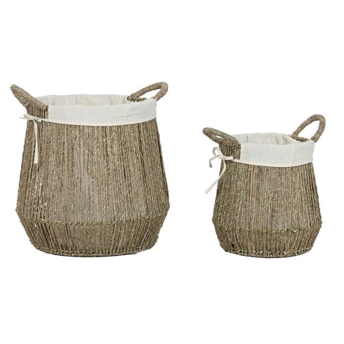Cesto para la Ropa Sucia Home ESPRIT Blanco Natural Algas marinas 43 x 43 x 48 cm (2 Unidades) Cesto para la Ropa Sucia Home ESPRIT Blanco Natural Algas marinas 43 x 43 x 48 cm (2 Unidades)