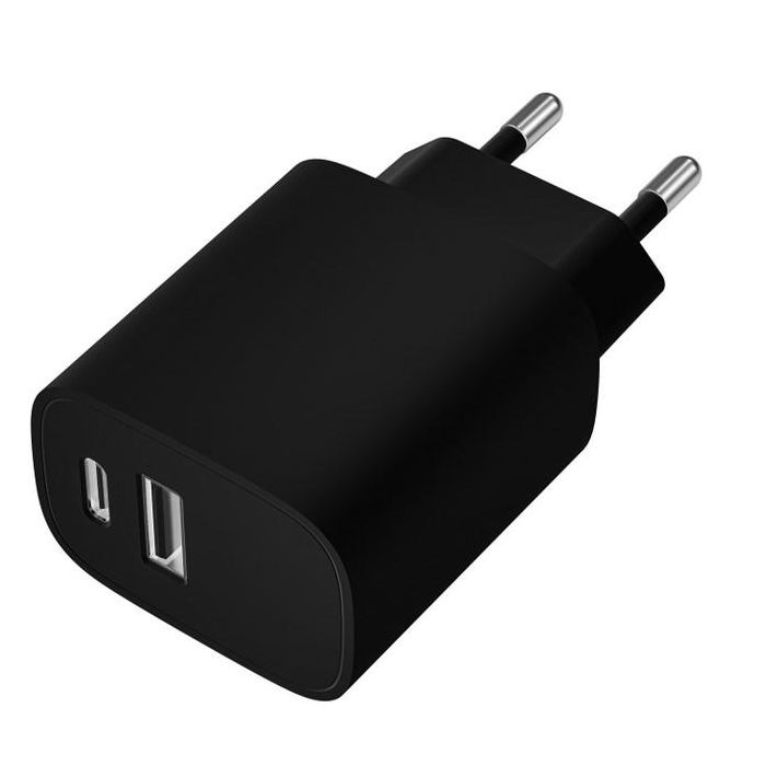 Leotec Cargador 20W 1xUSB-C PD + 1x USB-A Negro, Carga Rápida Power Delivery 2