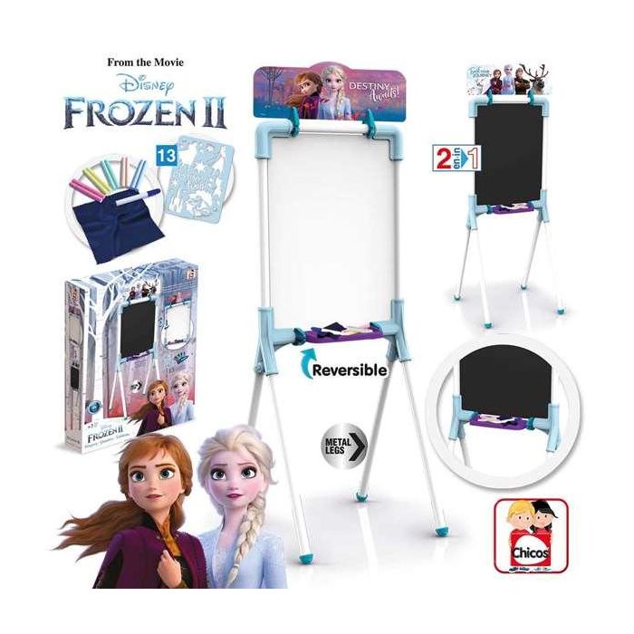 Pizarra Frozen II 2 en 1 magnetica y para tizas 37x32x98 cm Incluye 12 accesorios 8