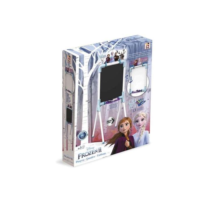 Pizarra Frozen II 2 en 1 magnetica y para tizas 37x32x98 cm Incluye 12 accesorios 9